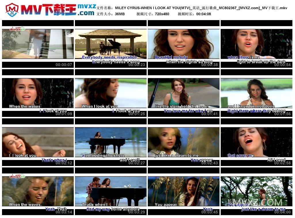 MILEY CYRUS-WHEN I LOOK AT YOU(MTV)_英语_流行歌曲_MC802367